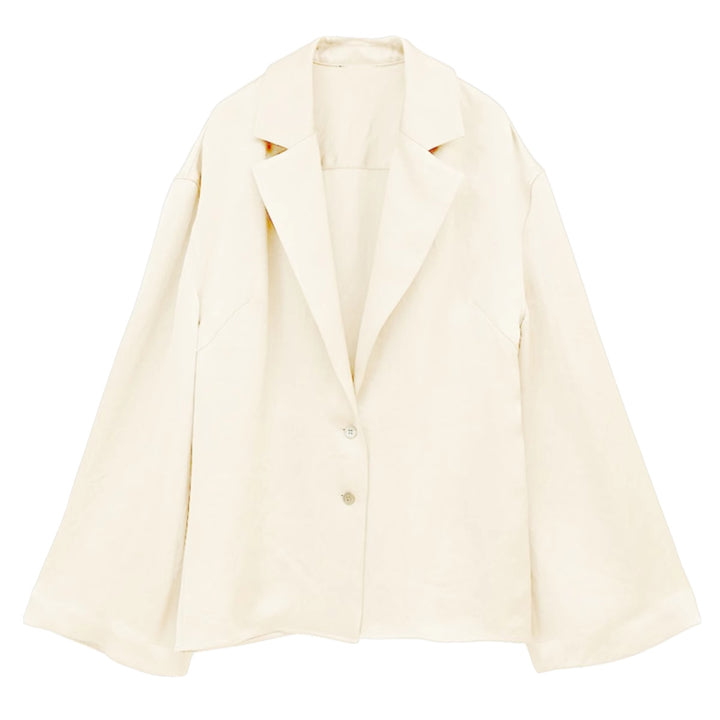 Dame afslappet oversized blazer i høj kvalitets satin med elegant snit og praktiske lommer Stilla