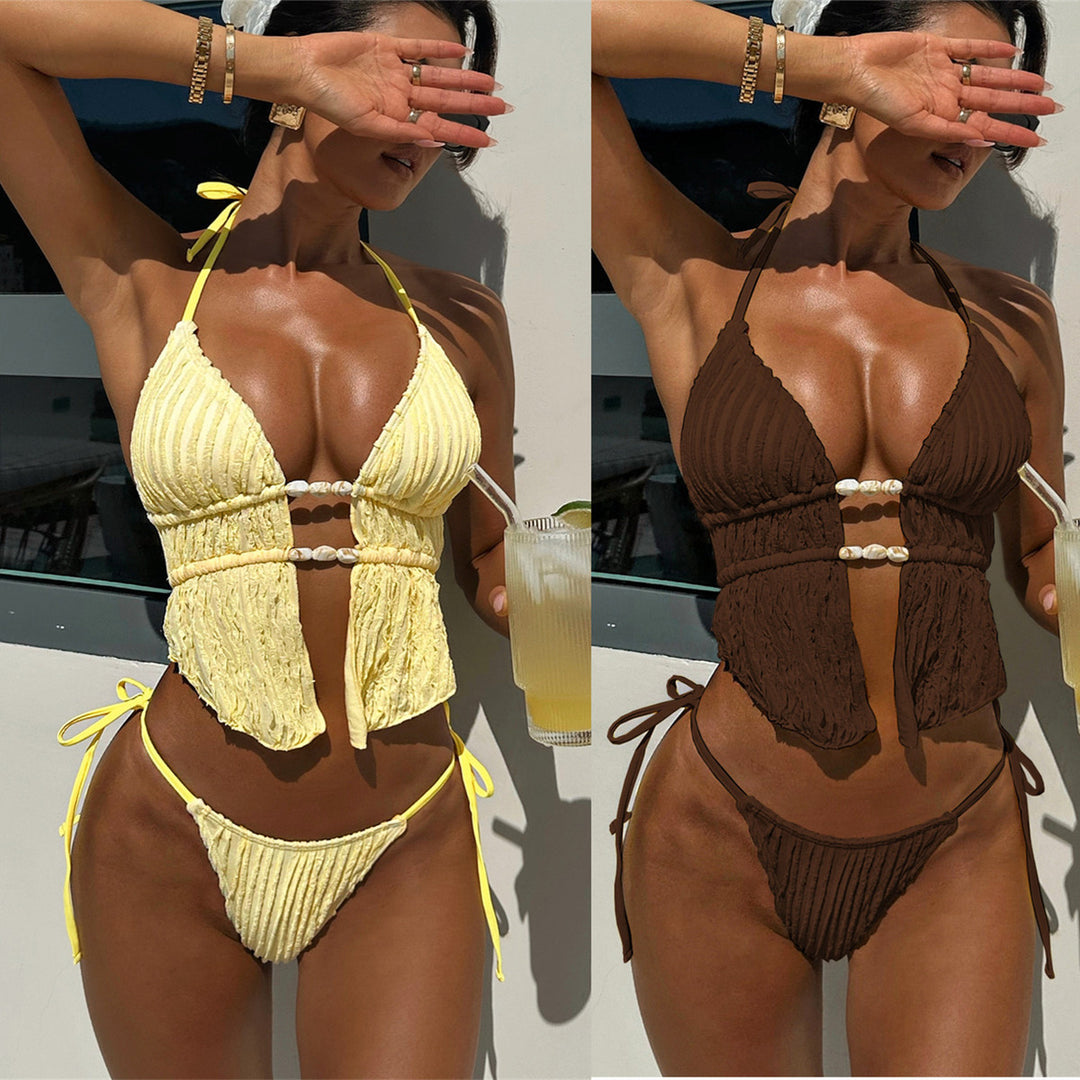 Dame Raffineret Bikini-sæt med flæsedetaljer Skovae