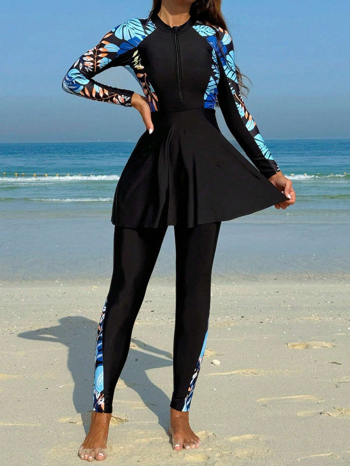 Dame Longsleeve Rashguard med Skirt Skovae