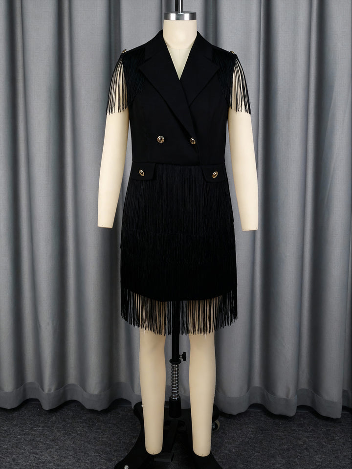Dame Fransen-kjole i elegant blazer-stil Skovae