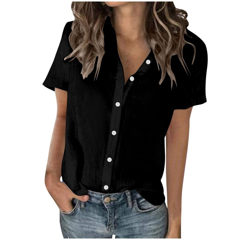 Dame kortærmet bluse i minimalistisk stil Stilla