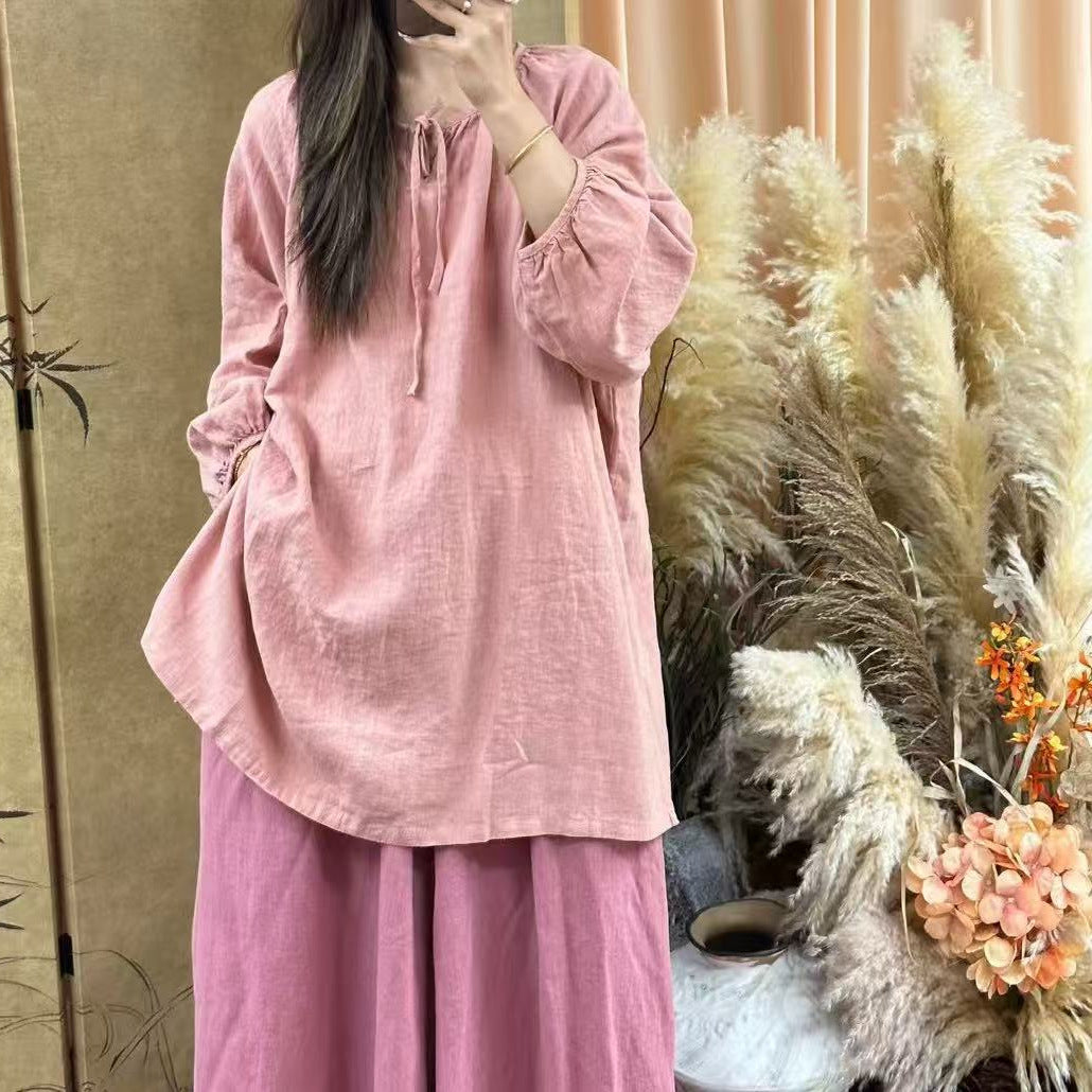 Femme Relaxed Fit Tunika-Top og Maxiskørt-Sæt Stilla
