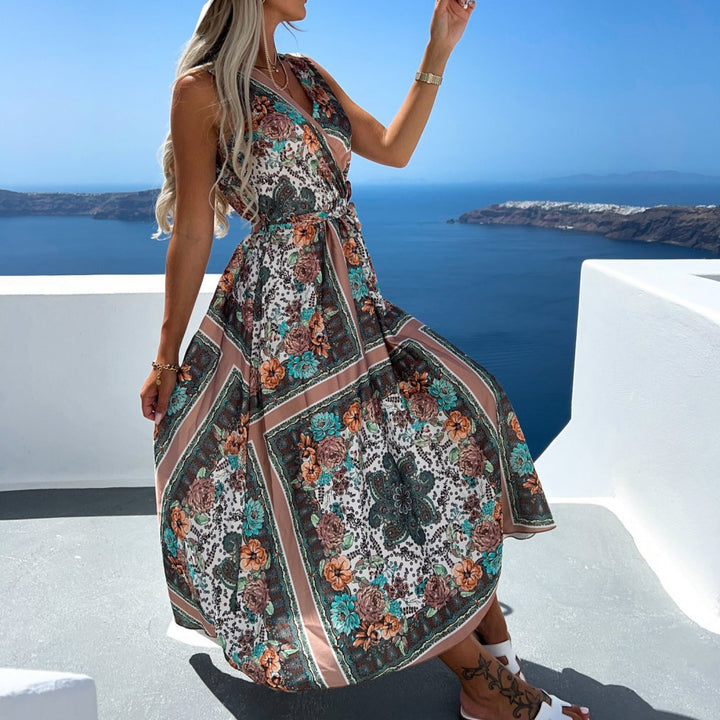 Kvinder Boheme Blomsterprint Maxi Kjole Stilla