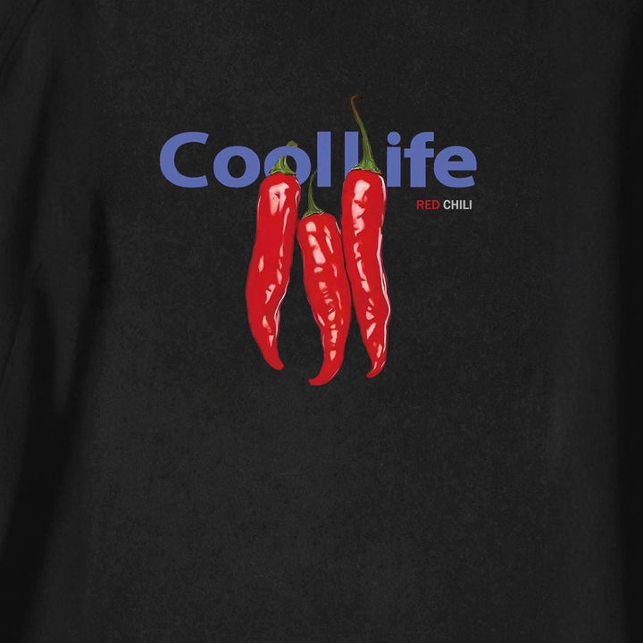 Dame Oversized T-Shirt med kreativ chili-motiv og afslappet snit Skovae