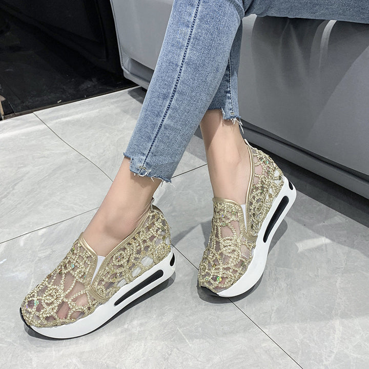 Dame Slip-On Sneakers med funklende spids-design og skridsikker sål Stilla