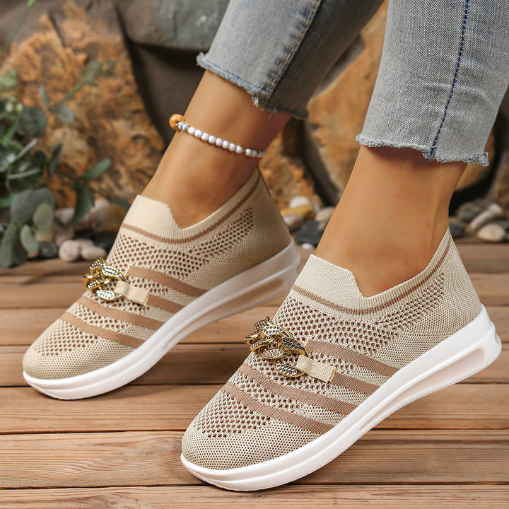Dame Behagelige Slip-On Sneakers med moderigtigt Strass-Design Stilla