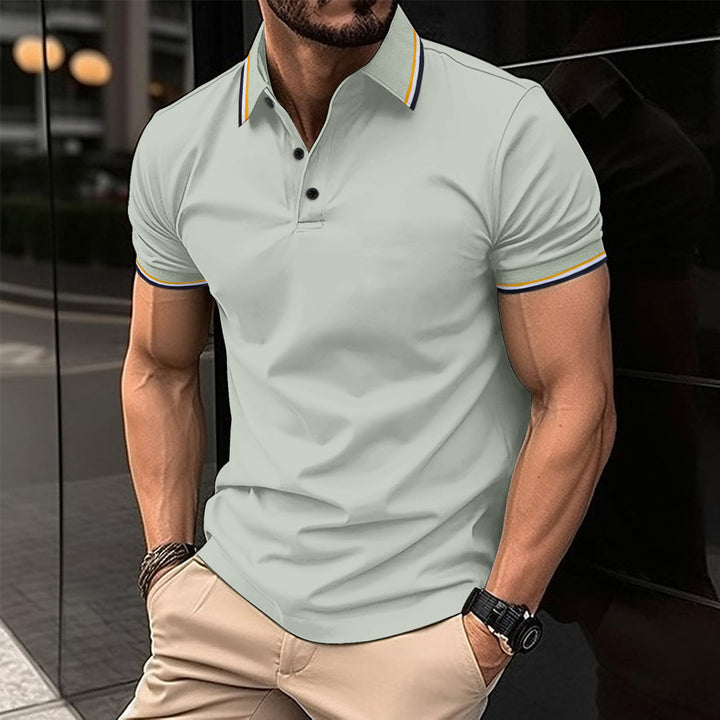 Herre poloshirt med kvalitets piqué-stof og moderne krave Stilla