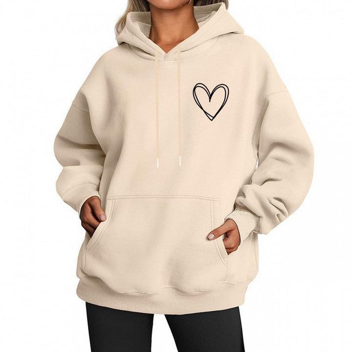 Kvinder hoodie med cool hjertemotiv Skovae