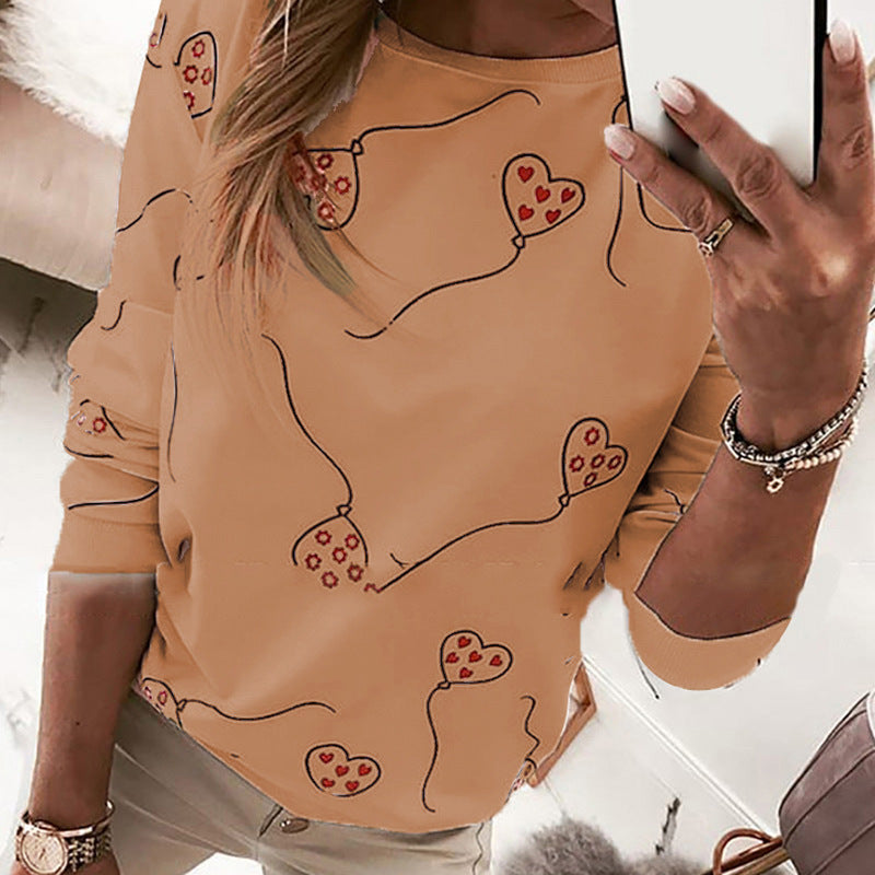 Dame afslappet sweatshirt med sødt ballonmotiv Stilla