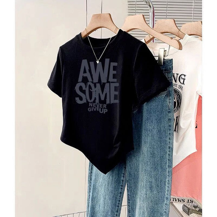 Femme Grafiktryk Afslappet Fit T-Shirt Stilla