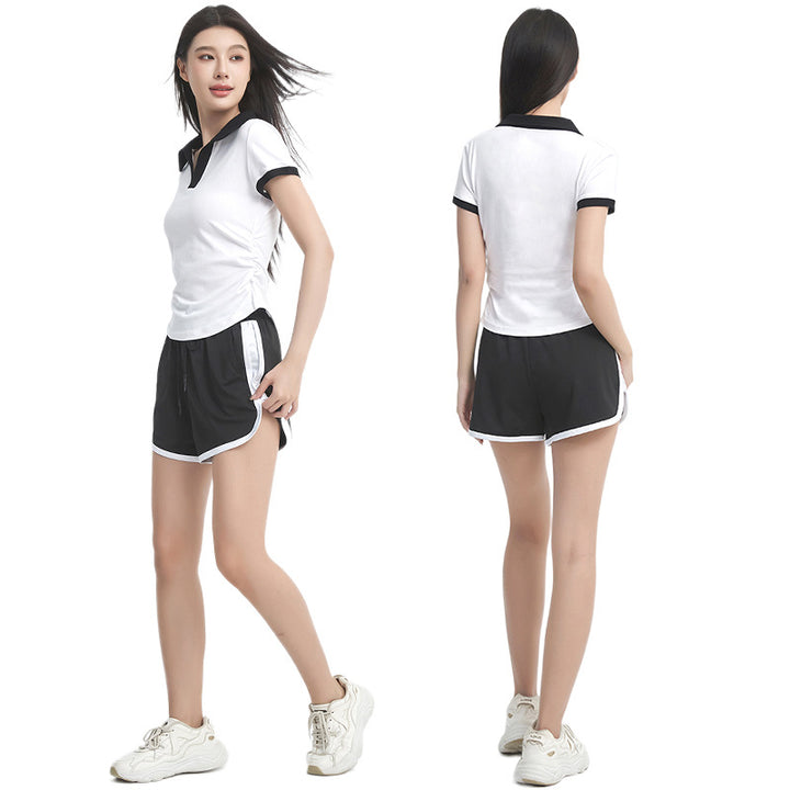 Dame Sporty Poloshirt med Shorts-Sæt og åndbare materialer Stilla