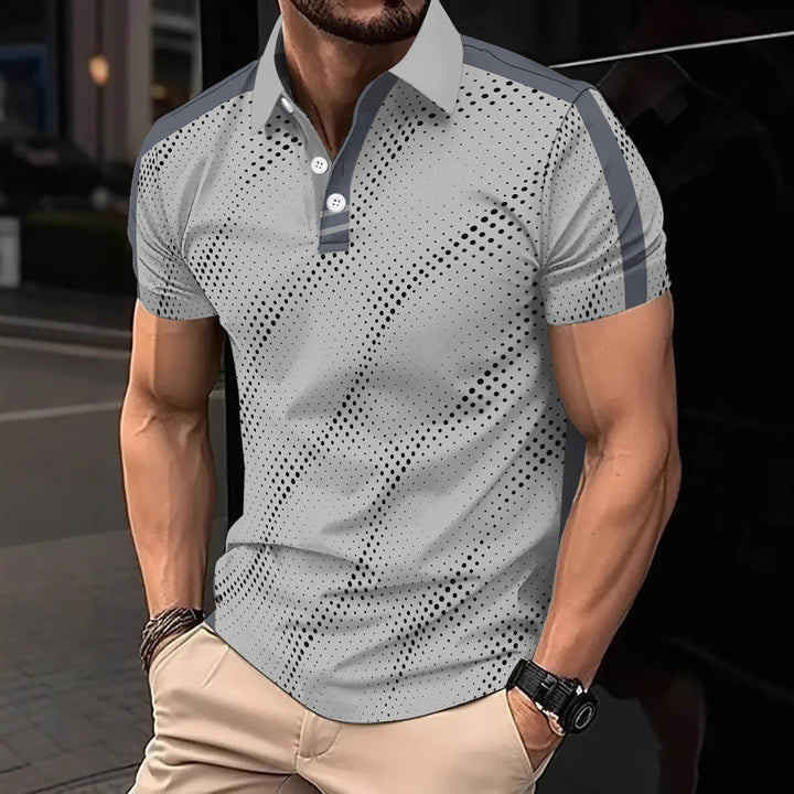 Herrer Modern Grafik Performance Polo-Shirt Stilla