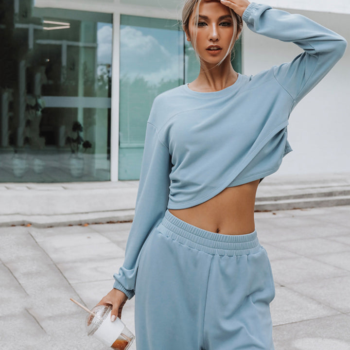 Dame afslappet sæt bestående af cropped top og vidde bukser Stilla