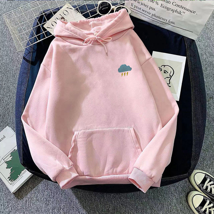Dame hoodie med kreativ cloud design Skovae