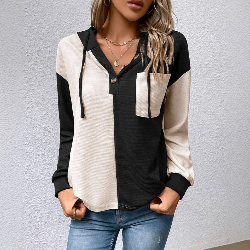 Kvinders casual hoodie bluse med kontrastfarver Stilla
