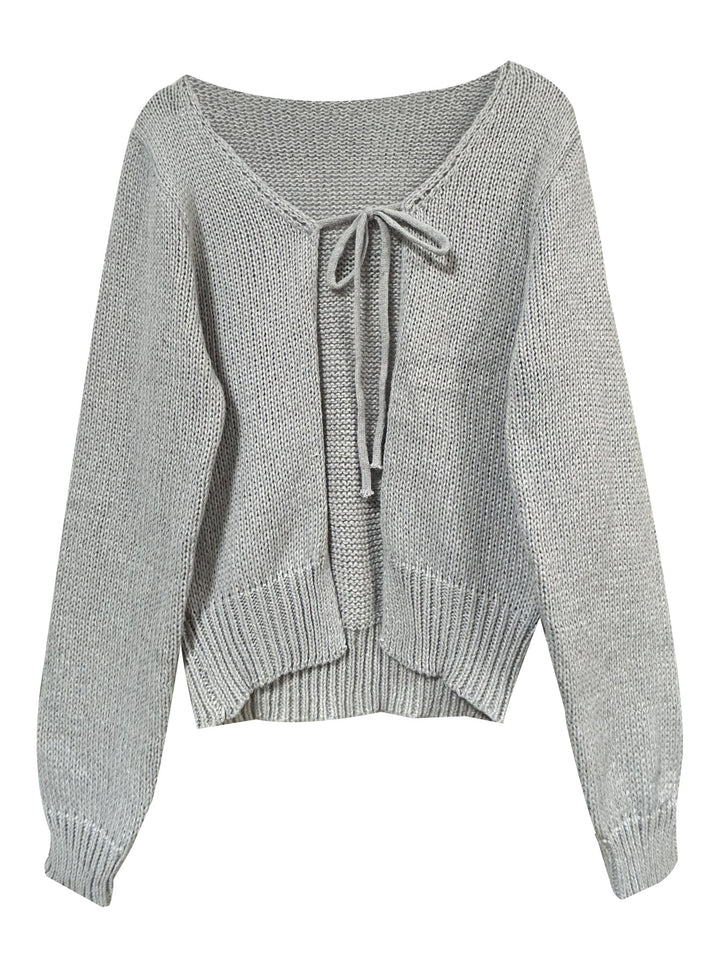 Femme Cropped Åben Frontstrikjakke Stilla