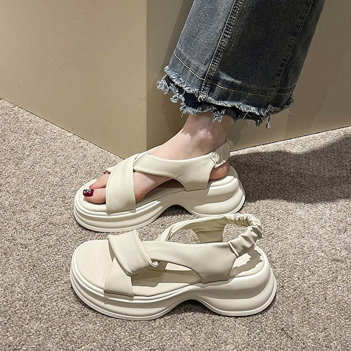 Dame Komfortable Riemensandaletter med elegant Kryds-design og ekstra Polstret Sål Stilla