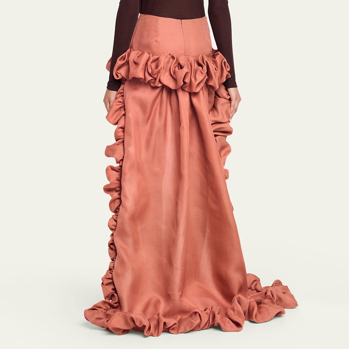 Damer High-Low Nederdel med voluminøse ruffles detaljer Skovae