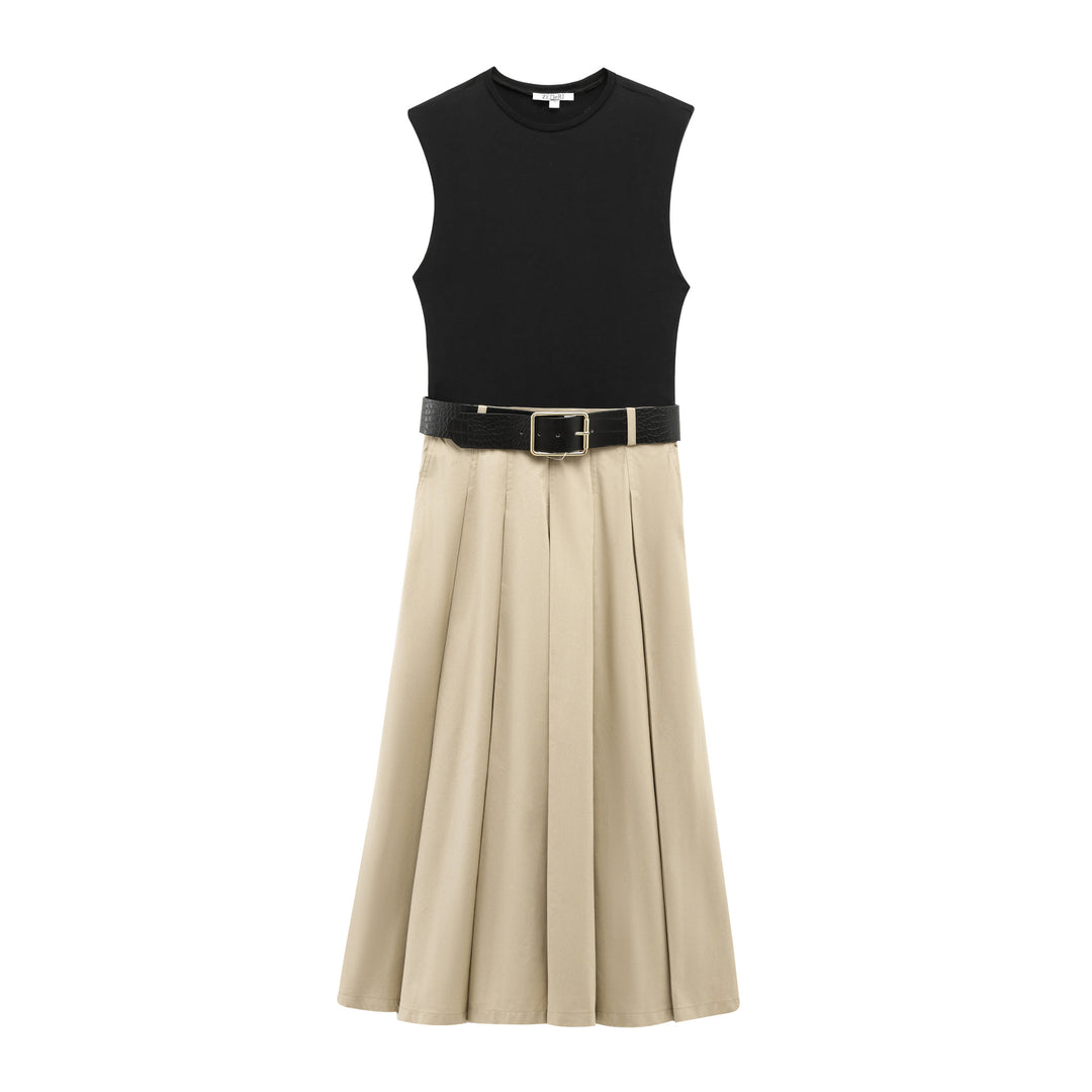 Femme Elegante Bælte Midi Kjole Stilla