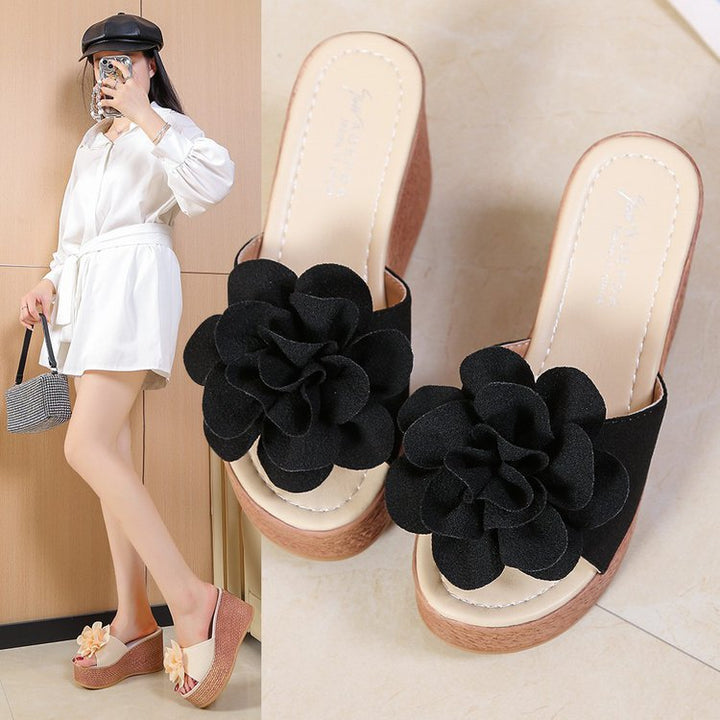 Dame Wedge-sandaler med floralt dekoration og skridsikker sål Stilla
