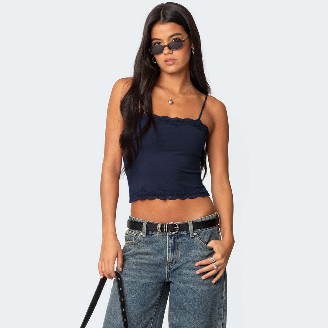 Dame spids-cami-top med justerbare stropper Stilla