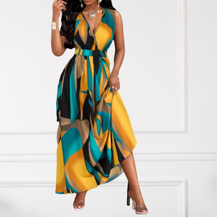 Dame Elegant V-Udskæring Maxi Kjole Stilla
