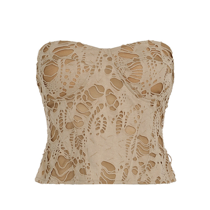 Dame tætsiddende Bustier-top med imponerende Cut-Outs Skovae