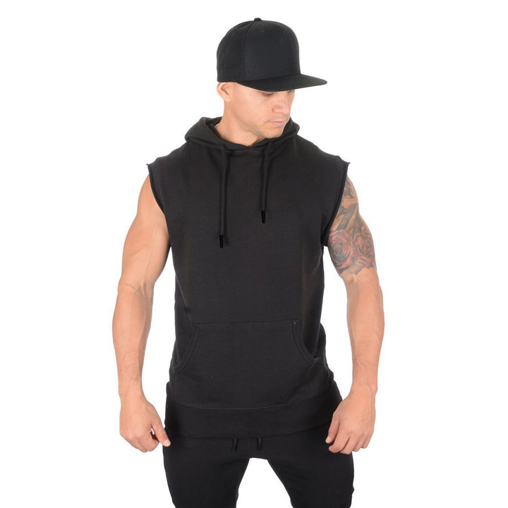 Herre ærmeløs Fitness Hoodie Stilla