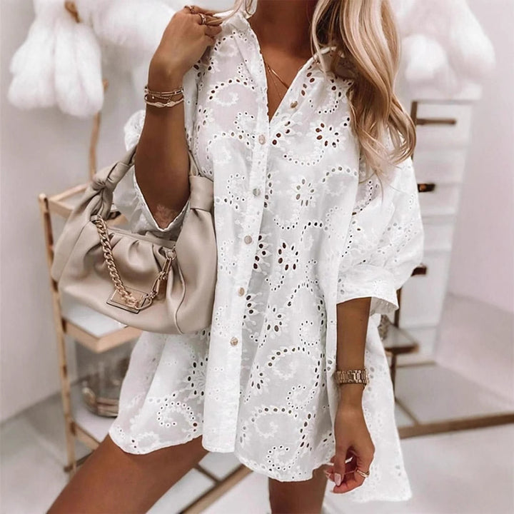 Damer casual blouse i cut-out stil Stilla