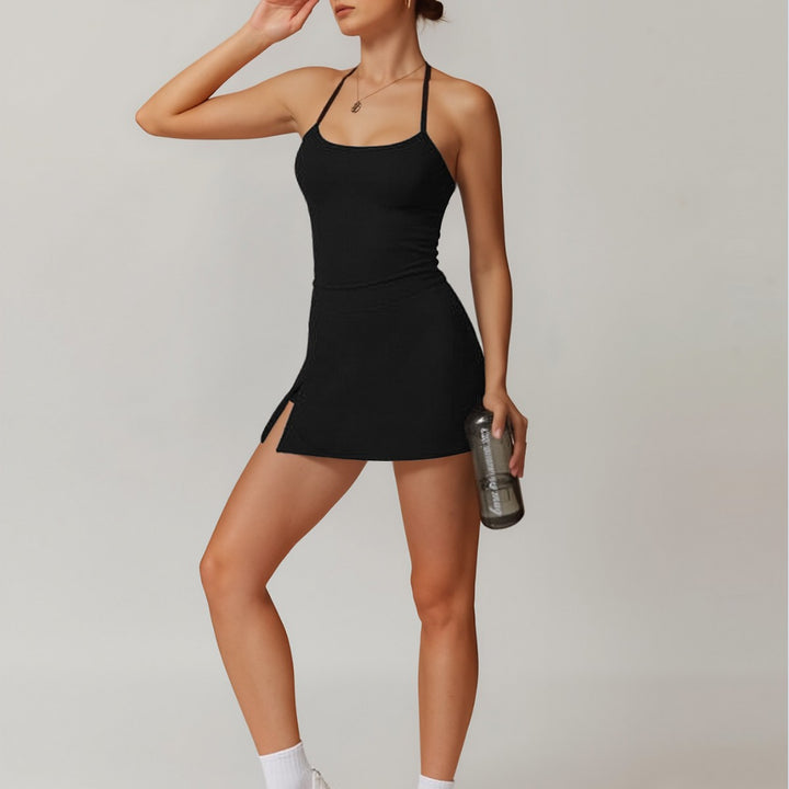 Dame Sporty Tanktop med kombineret Mini nederdel Skovae