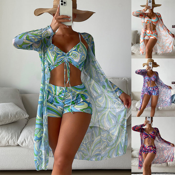 Dame Bade-Sæt med modetørklæde og panty-shorts Stilla
