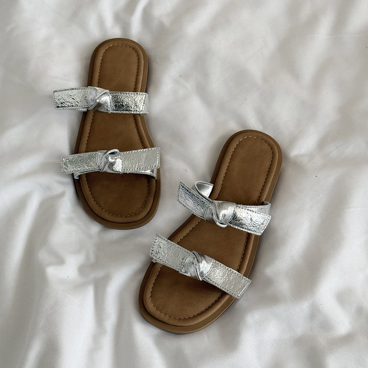 Femme Stilfulde Knyttede Slide Sandaler Stilla