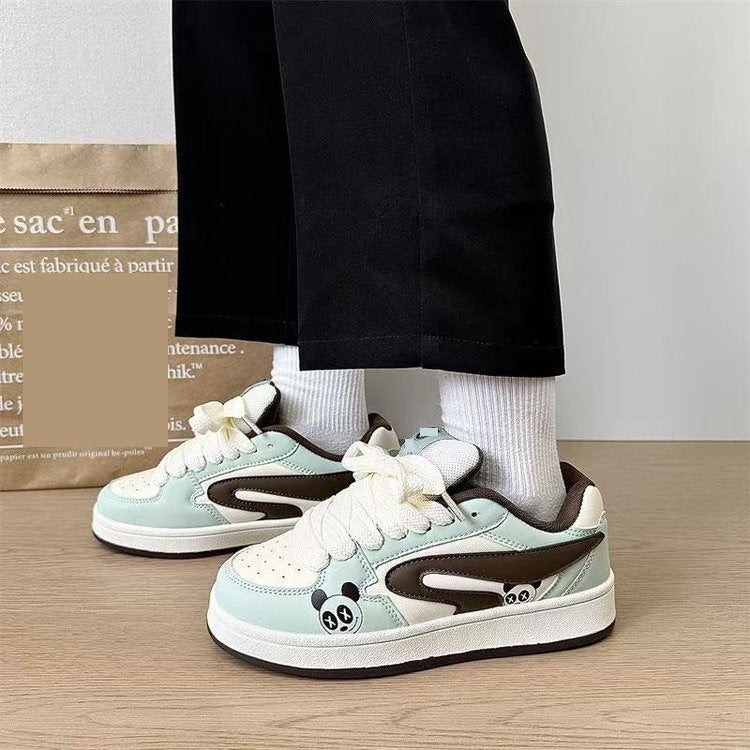 Dame Sneakers i det søde Pandamønster med komfortabel polstret indersål Stilla