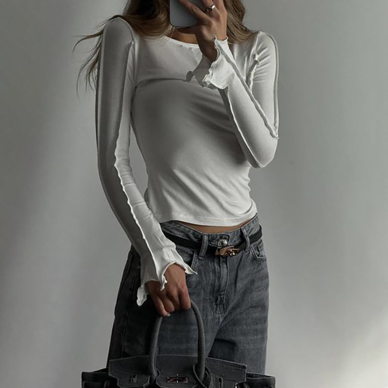 Dame Langærmet top med unikke cut-outs Stilla