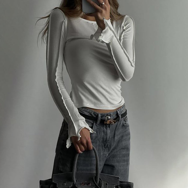 Dame Langærmet top med unikke cut-outs Stilla