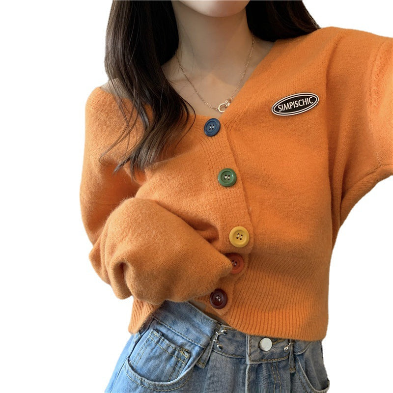 Femme Flerfarvet Knap-Cardigan Stilla