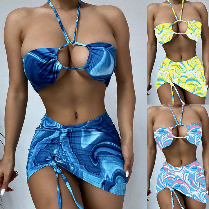 Dame Bikini-sæt med snøret nederdel og fremragende design Stilla