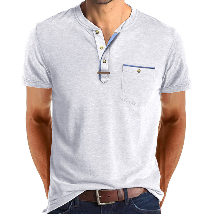 Herrer Kortærmet Henley T-shirt med modiske detaljer Stilla