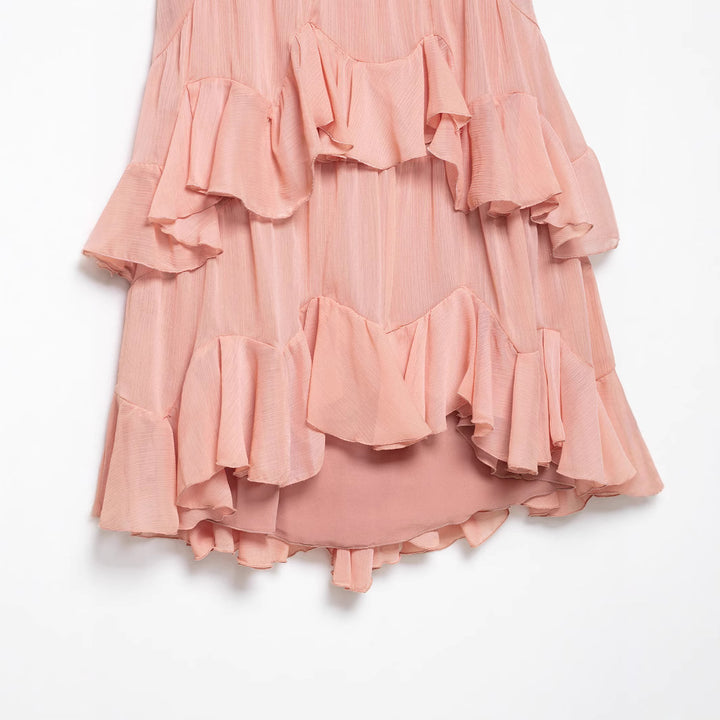 Femme Rüsch Mini Slip Kjole med justerbare stropper og lagdelt kant Stilla