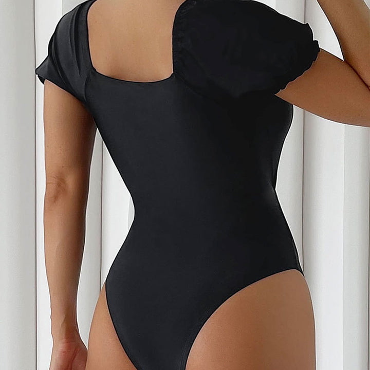Dame Cut-Out Puff Sleeve Éntedelt Badedragt Stilla