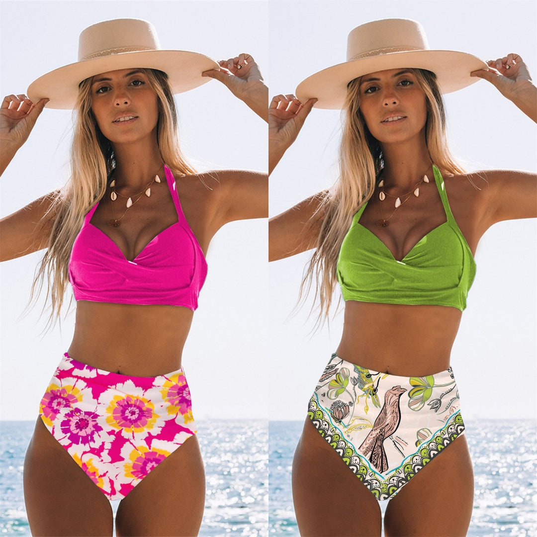 Dame Bikini-sæt med raffineret indpakningsdesign og højtsiddende trusse Stilla