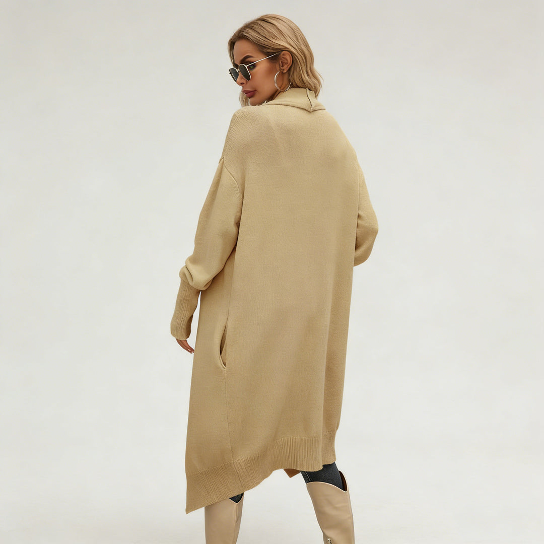 Dame casual strikket cardigan med asymmetrisk snit og blødt materiale Stilla