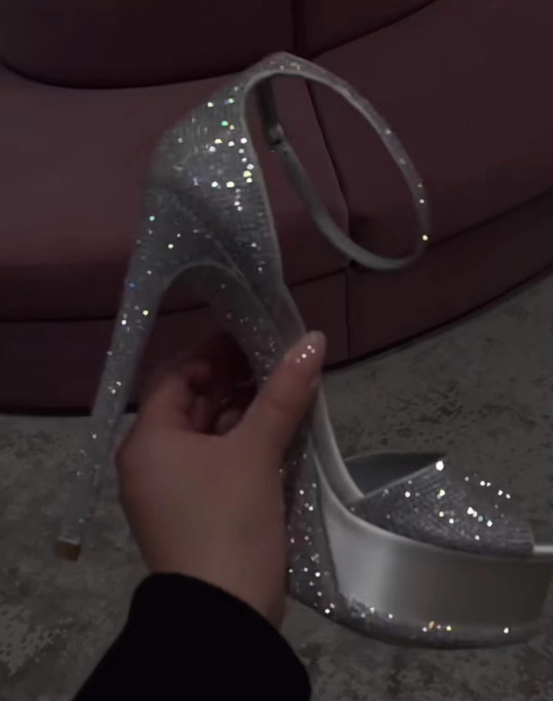 Femme Glamorous Funklende Højhælede Sandaler Stilla