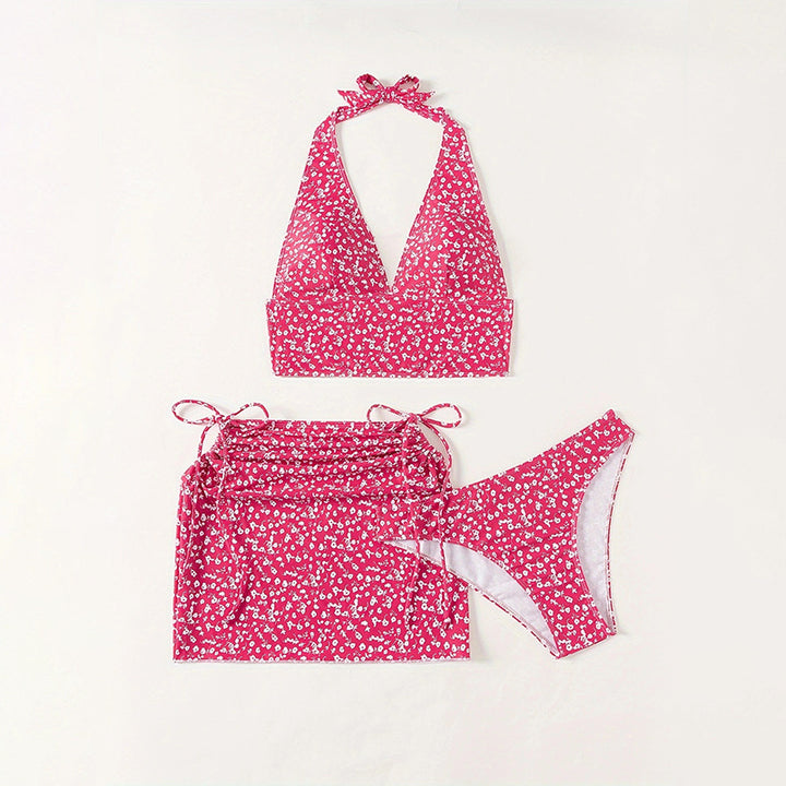 Dame Crop-Top Bikini-Sæt med justerbar Nederdel Stilla
