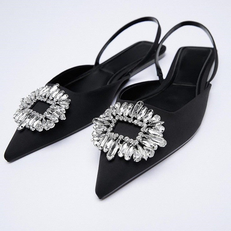 Dame Slingback Sko med glitrende smykkedetalje Stilla