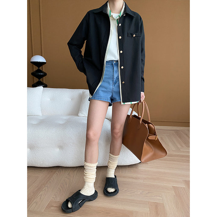 Kvindernes Oversized Blouson Jakke med Knapdetalje Stilla