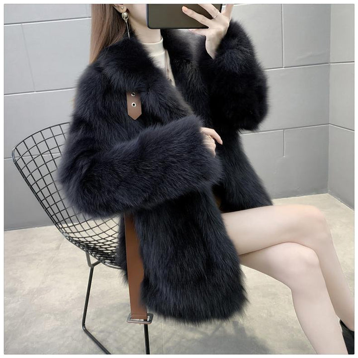 Dame Elegant Faux Fur Jakke Stilla
