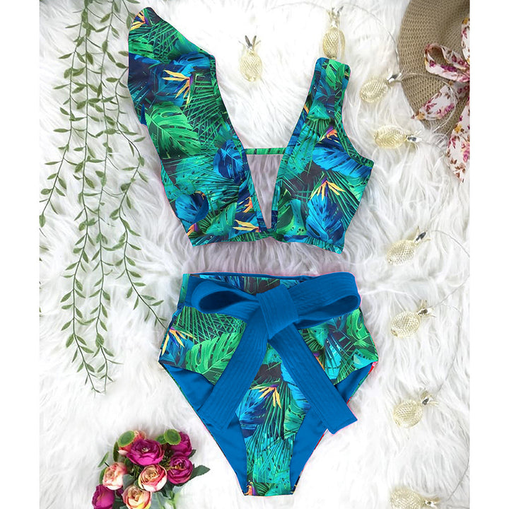 Dame bikini-sæt med høj talje og elegante sløjfedetaljer Stilla