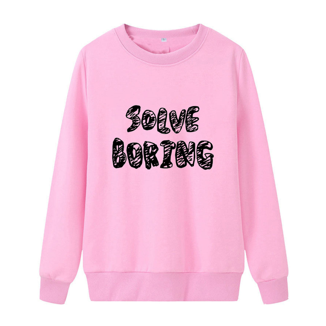 Kvindernes casual sweatshirt med kreativ skrifttype Skovae