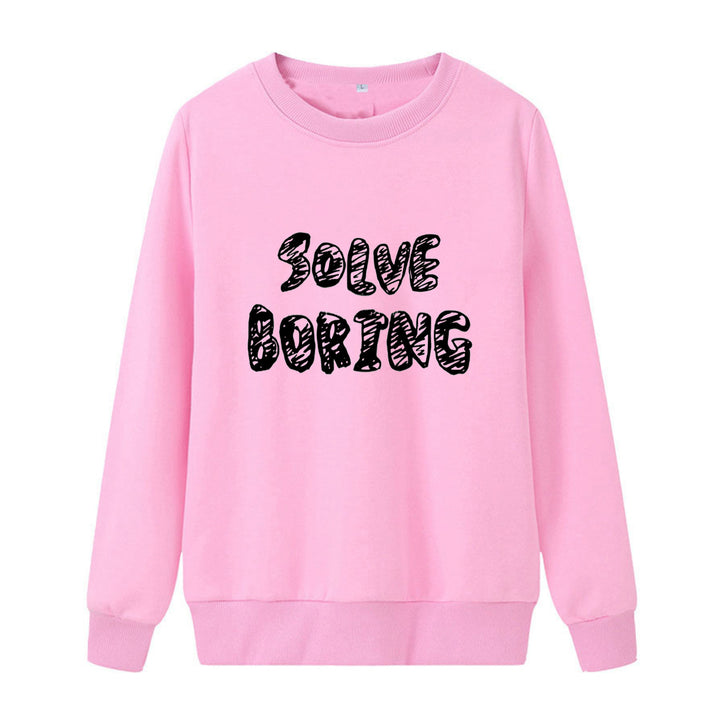 Kvindernes casual sweatshirt med kreativ skrifttype Skovae